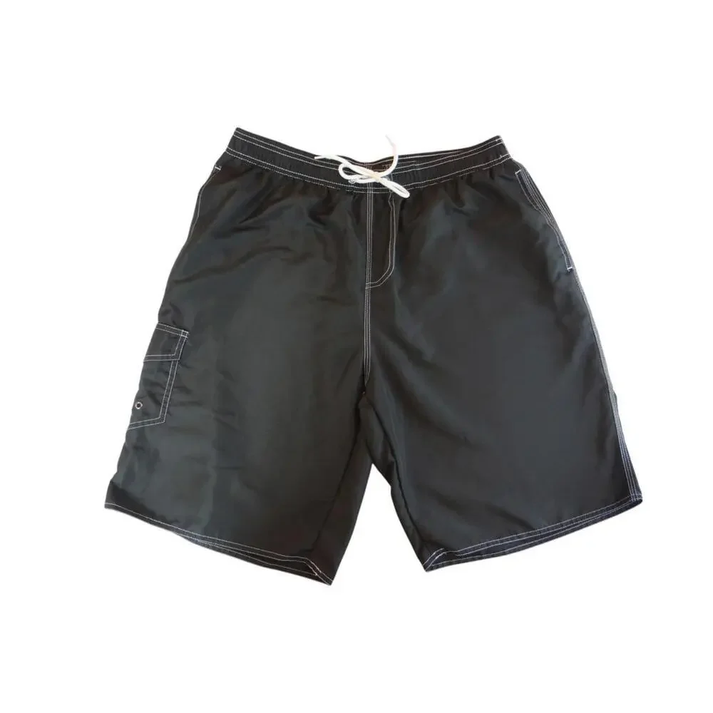 High-Quality Black Nylon‎ Swim Shorts - XL